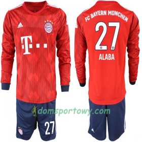 Koszulka Bayern Monachium Alaba 27 Dziecięcy Domowe Koszulki Piłkarskie 2018-2019 Długi Rękaw